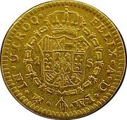 Mexico Escudo Carolus III 1788 FM KM# 118.1a 1 S IN UTROQ FELIX AUSPICE DEO MO FM coin reverse Mexico Escudo Carolus III 1788 FM KM# 118.1a 1 S IN UTROQ FELIX AUSPICE DEO MO FM coin reverse