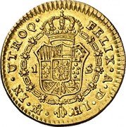Mexico Escudo Ferdinand VII 1809 HJ KM# 121 IN UTROQ FELIX A D MO HI coin reverse Mexico Escudo Ferdinand VII 1809 HJ KM# 121 IN UTROQ FELIX A D MO HI coin reverse