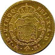 Mexico Escudo Ferdinand VII 1814 HJ KM# 122 FELIX A D II MO IN UTRO Q 1 S coin reverse Mexico Escudo Ferdinand VII 1814 HJ KM# 122 FELIX A D II MO IN UTRO Q 1 S coin reverse