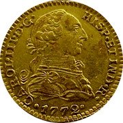 Mexico Escudo Carolus III 1772 MF KM# 118.1 CAROL III D G HISP ET IND R 1772 coin obverse Mexico Escudo Carolus III 1772 MF KM# 118.1 CAROL III D G HISP ET IND R 1772 coin obverse