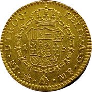 Mexico Escudo Carolus III 1772 MF KM# 118.1 IN UTRUQ FELIX A D 1 S MO MF coin reverse Mexico Escudo Carolus III 1772 MF KM# 118.1 IN UTRUQ FELIX A D 1 S MO MF coin reverse