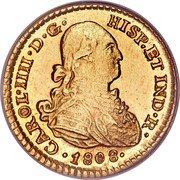 Mexico Escudo Charles IV 1808 TH KM# 120 CAROL III D G HISP ETIND R 1796 coin obverse Mexico Escudo Charles IV 1808 TH KM# 120 CAROL III D G HISP ETIND R 1796 coin obverse