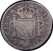 Mexico Real Ferdinand VII. Zacatecas 1820 AG KM# 83.3 HISPAN ET IND REX Z 1R A G coin reverse Mexico Real Ferdinand VII. Zacatecas 1820 AG KM# 83.3 HISPAN ET IND REX Z 1R A G coin reverse