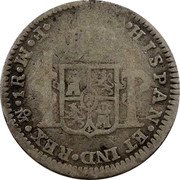 Mexico Real Carolus III 1772 FM KM# 78.1 HISPAN ET IND R MO F M PLUS VLTR coin reverse Mexico Real Carolus III 1772 FM KM# 78.1 HISPAN ET IND R MO F M PLUS VLTR coin reverse