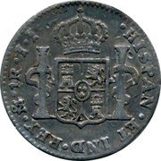 Mexico Real Ferdinand VII 1821 JJ KM# 83 HISPAN ET IND REX MO 1R J J coin reverse Mexico Real Ferdinand VII 1821 JJ KM# 83 HISPAN ET IND REX MO 1R J J coin reverse