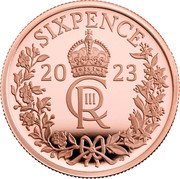 UK Six Pence (Charles III) CRIII 20 23 SIX PENCE JB coin reverse UK Six Pence (Charles III) CRIII 20 23 SIX PENCE JB coin reverse