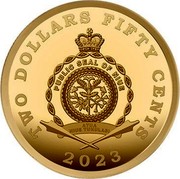 Niue Two Dollars Fifty Cents (FIBA Basketball World Cup) TWO DOLLARS FIFTY CENTS PUBLIC SEAL OF NIUE ATUA NIUE TUKULAGI 2023 coin obverse