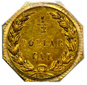 USA 1/2 Dollar Octagonal 1875 KM# 9.3 1/2 DOLLAR CAL coin reverse USA 1/2 Dollar Octagonal 1875 KM# 9.3 1/2 DOLLAR CAL coin reverse