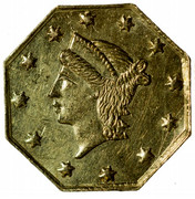 USA 1/4 Dollar Liberty Octagonal 1855 KM# 1.6 - coin obverse USA 1/4 Dollar Liberty Octagonal 1855 KM# 1.6 - coin obverse