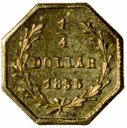 USA 1/4 Dollar Liberty Octagonal 1855 KM# 1.6 1/4 DOLLAR *YEAR* coin reverse USA 1/4 Dollar Liberty Octagonal 1855 KM# 1.6 1/4 DOLLAR *YEAR* coin reverse