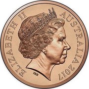 Australia 1 Cent Possum 2017 ELIZABETH II AUSTRALIA 2017 IRB coin obverse Australia 1 Cent Possum 2017 ELIZABETH II AUSTRALIA 2017 IRB coin obverse