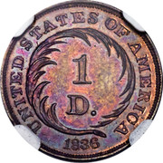 USA 1 D. Liberty Cap 1836  UNITED STATES OF AMERICA 1 D. 1836 coin reverse USA 1 D. Liberty Cap 1836  UNITED STATES OF AMERICA 1 D. 1836 coin reverse
