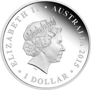 Australia 1 Dollar 75th Anniversary of WWII- The Battle of Britain 2015  ∙ ELIZABETH II ∙ AUSTRALIA 2015 ∙ 1 DOLLAR coin obverse Australia 1 Dollar 75th Anniversary of WWII- The Battle of Britain 2015  ∙ ELIZABETH II ∙ AUSTRALIA 2015 ∙ 1 DOLLAR coin obverse