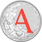 Australia 1 Dollar Alphabet Collection - Letter A (Red) 2016  A coin reverse Australia 1 Dollar Alphabet Collection - Letter A (Red) 2016  A coin reverse
