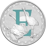 Australia 1 Dollar Alphabet Collection Letter E (Blue) 2017  E coin reverse Australia 1 Dollar Alphabet Collection Letter E (Blue) 2017  E coin reverse