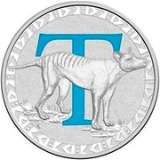 Australia 1 Dollar Alphabet Collection - Letter T (Blue) 2016  T coin reverse Australia 1 Dollar Alphabet Collection - Letter T (Blue) 2016  T coin reverse
