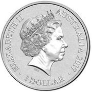 Australia 1 Dollar Alphabet Collection - Letter T (Yellow) 2017  ELIZABETH II AUSTRALIA 2017 1 DOLLAR IRB coin obverse