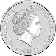 Australia 1 Dollar Alphabet Collection - Letter U (Green) 2016  ELIZABETH II AUSTRALIA 2016 1 DOLLAR IRB coin obverse Australia 1 Dollar Alphabet Collection - Letter U (Green) 2016  ELIZABETH II AUSTRALIA 2016 1 DOLLAR IRB coin obverse