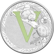 Australia 1 Dollar Alphabet Collection - Letter V (Green) 2015  V coin reverse Australia 1 Dollar Alphabet Collection - Letter V (Green) 2015  V coin reverse
