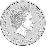 Australia 1 Dollar Alphabet Collection - Letter W (Yellow) 2016  ELIZABETH II AUSTRALIA 2016 1 DOLLAR IRB coin obverse
