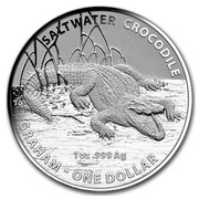 Australia 1 Dollar Crocodile Graham 2014  SALTWATER CROCODILE GRAHAM - ONE DOLLAR 1 OZ .999 AG TD coin reverse Australia 1 Dollar Crocodile Graham 2014  SALTWATER CROCODILE GRAHAM - ONE DOLLAR 1 OZ .999 AG TD coin reverse