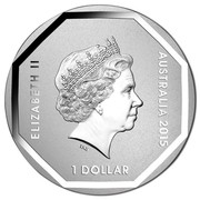 Australia 1 Dollar Emu Road Sign 2015  ELIZABETH II AUSTRALIA 2015 1 DOLLAR IRB coin obverse Australia 1 Dollar Emu Road Sign 2015  ELIZABETH II AUSTRALIA 2015 1 DOLLAR IRB coin obverse