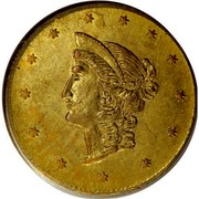 USA 1 Dollar Goofy Liberty head (Round) 1870 KM# 15.4 - coin obverse