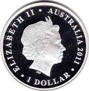 Australia 1 Dollar Great Barrier Reef 2011 ELIZABETH II AUSTRALIA 2011 1 DOLLAR IRB coin obverse