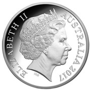 Australia 1 Dollar Great Barrier Reef 2015  ELIZABETH II AUSTRALIA 2017 IRB coin obverse