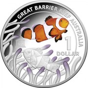 Australia 1 Dollar Great Barrier Reef 2015  GREAT BARRIER REEF AUSTRALIA 1 DOLLAR UNESCO coin reverse