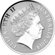 Australia 1 Dollar Kangaroos 2014 Proof ELIZABETH II AUSTRALIA 2014 IRB coin obverse Australia 1 Dollar Kangaroos 2014 Proof ELIZABETH II AUSTRALIA 2014 IRB coin obverse