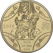 Australia 1 Dollar Lunar Dog (AlBr) 2018 2018 YEAR OF THE DOG coin reverse Australia 1 Dollar Lunar Dog (AlBr) 2018 2018 YEAR OF THE DOG coin reverse