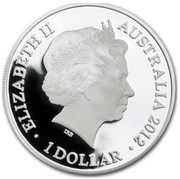 Australia 1 Dollar Lunar Dragon 2012 ELIZABETH II AUSTRALIA 2012 1 DOLLAR IRB coin obverse Australia 1 Dollar Lunar Dragon 2012 ELIZABETH II AUSTRALIA 2012 1 DOLLAR IRB coin obverse