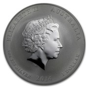 Australia 1 Dollar Lunar Horse (Lion Privy) 2014 ELIZABETH II AUSTRALIA 1 OZ 999 SILVER 2014 1 DOLLAR IRB coin obverse Australia 1 Dollar Lunar Horse (Lion Privy) 2014 ELIZABETH II AUSTRALIA 1 OZ 999 SILVER 2014 1 DOLLAR IRB coin obverse