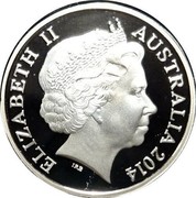 Australia 1 Dollar Mob of Roos 2014 Proof KM# 489.3 ELIZABETH II AUSTRALIA 2014 IRB coin obverse Australia 1 Dollar Mob of Roos 2014 Proof KM# 489.3 ELIZABETH II AUSTRALIA 2014 IRB coin obverse