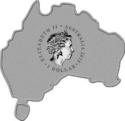 Australia 1 Dollar Redback Spider (Map Shape) 2015  ELIZABETH II ∙ AUSTRALIA 2015 ∙ 1 DOLLAR ∙ coin obverse Australia 1 Dollar Redback Spider (Map Shape) 2015  ELIZABETH II ∙ AUSTRALIA 2015 ∙ 1 DOLLAR ∙ coin obverse