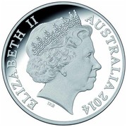 Australia 1 Dollar Saltwater Crocodile - Graham 2014  ELIZABETH II AUSTRALIA 2014 IRB coin obverse Australia 1 Dollar Saltwater Crocodile - Graham 2014  ELIZABETH II AUSTRALIA 2014 IRB coin obverse