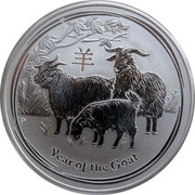 Australia 1 Dollar Year of the Goat (Lion Privy) 2015 YEAR OF THE GOAT P NM coin reverse Australia 1 Dollar Year of the Goat (Lion Privy) 2015 YEAR OF THE GOAT P NM coin reverse