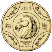 Australia 1 Dollar Year of the Horse 2014  2014 YEAR OF THE HORSE coin reverse Australia 1 Dollar Year of the Horse 2014  2014 YEAR OF THE HORSE coin reverse