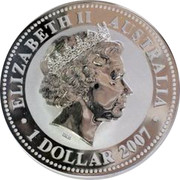 Australia 1 Dollar Year of the Tiger (Gilded) 2010 (2007) ELIZABETH II AUSTRALIA 1 DOLLAR 2007 IRB coin obverse Australia 1 Dollar Year of the Tiger (Gilded) 2010 (2007) ELIZABETH II AUSTRALIA 1 DOLLAR 2007 IRB coin obverse