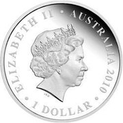 Australia $1 Northern Territory - Saltwater Crocodile 2010 ELIZABETH II AUSTRALIA 2010 1 DOLLAR IRB coin obverse Australia $1 Northern Territory - Saltwater Crocodile 2010 ELIZABETH II AUSTRALIA 2010 1 DOLLAR IRB coin obverse