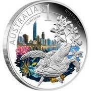 Australia $1 Queensland 2010 AUSTRALIA $1 QUEENSLAND 1 OZ 999 SILVER P coin reverse