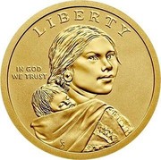 USA $1 (Sequoyah of the Cherokee Nation) KM# 640 LIBERTY IN GOD WE TRUST coin obverse USA $1 (Sequoyah of the Cherokee Nation) KM# 640 LIBERTY IN GOD WE TRUST coin obverse