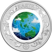 Australia 10 Cents Earth 2017 EARTH coin reverse Australia 10 Cents Earth 2017 EARTH coin reverse