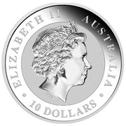 Australia 10 Dollars Australian Kookaburra 2016 ELIZABETH II AUSTRALIA IRB ∙ 10 DOLLARS ∙ coin obverse Australia 10 Dollars Australian Kookaburra 2016 ELIZABETH II AUSTRALIA IRB ∙ 10 DOLLARS ∙ coin obverse