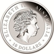 Australia 10 Dollars Australian Kookaburra 2018 ELIZABETH II AUSTRALIA 10 DOLLARS IRB coin obverse Australia 10 Dollars Australian Kookaburra 2018 ELIZABETH II AUSTRALIA 10 DOLLARS IRB coin obverse