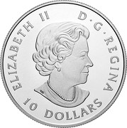 Canada 10 Dollars Grizzly Bear 2017 ELIZABETH II D G REGINA 10 DOLLARS SB coin obverse Canada 10 Dollars Grizzly Bear 2017 ELIZABETH II D G REGINA 10 DOLLARS SB coin obverse