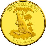 Australia 10 Dollars Kangaroo Series 2015 TEN DOLLARS 1/10 OZ .9999 AU coin reverse Australia 10 Dollars Kangaroo Series 2015 TEN DOLLARS 1/10 OZ .9999 AU coin reverse