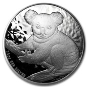 Australia 10 Dollars Koala on a tree branch 2009 10 OZ 999 SILVER P coin reverse Australia 10 Dollars Koala on a tree branch 2009 10 OZ 999 SILVER P coin reverse
