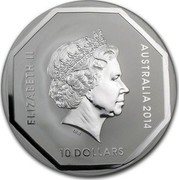 Australia 10 Dollars Koala Road Sign 2014 ELIZABETH II AUSTRALIA 2014 10 DOLLARS IRB coin obverse Australia 10 Dollars Koala Road Sign 2014 ELIZABETH II AUSTRALIA 2014 10 DOLLARS IRB coin obverse